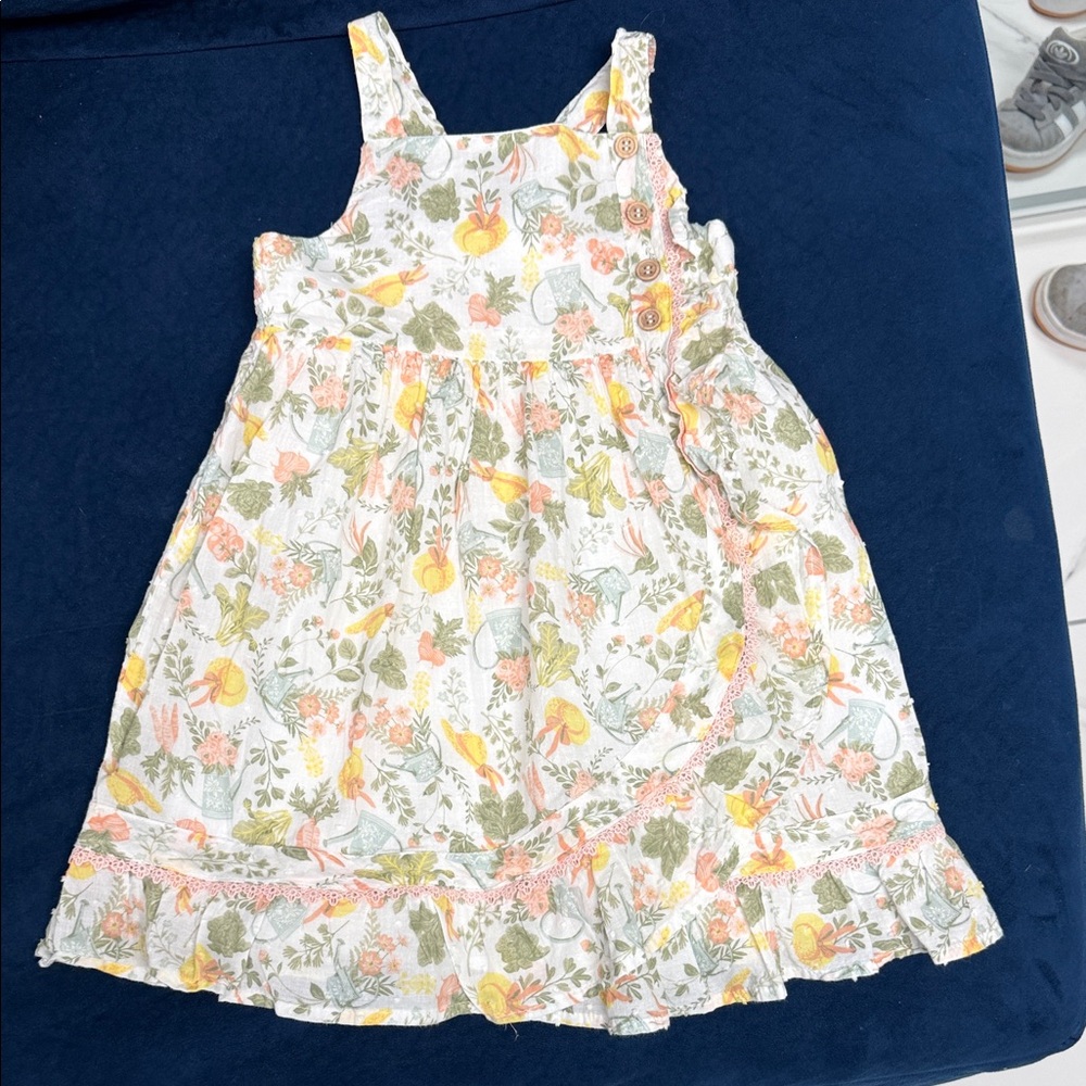 cupcakes & cashmere Floral Kids Dress - Pink, Green, Yellow